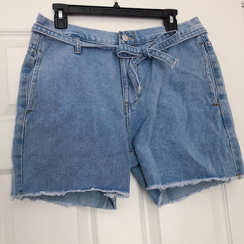 Light Blue Wash Denim Shorts.